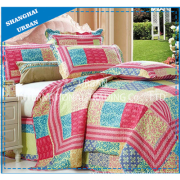 Bed Linens 5 Piece Printed Patchwork Quilt Bedspread